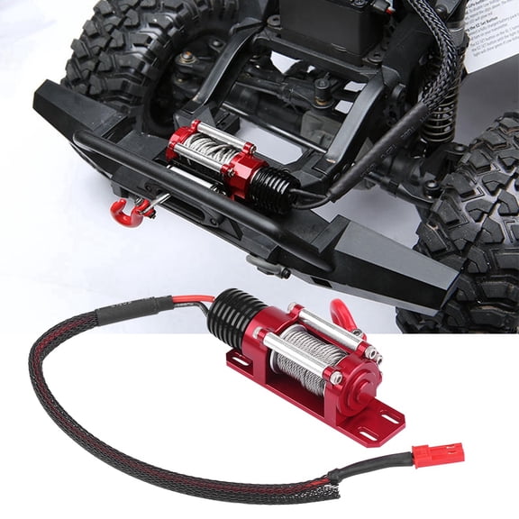 Gupbes RC Accessory,1/10 Scale RC Model Vehicle Crawler Car Accessory Metal Winch With Remote Controller