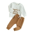 thumbnail image 1 of Gupgi 0-3Y Boys Easter Outfits Bunny Ears Print Long Sleeve Sweatshirts  Pants 2Pcs Clothes Set, 1 of 8