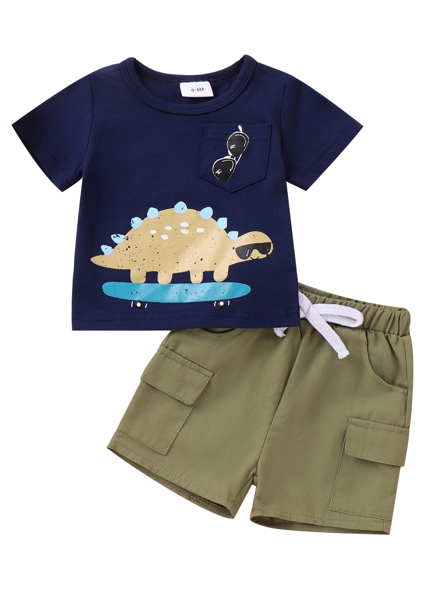 Toddler Farm Animal Outfit Set - Boys & Girls Summer Clothes With T-shirt And Shorts - Farming Buddy Design
