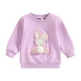 thumbnail image 1 of Gupgi 0-3Y Toddler Girls Sweatshirts Long Sleeve Bunny Embroidery Loose Fit Pullover Tops, 1 of 8