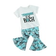 thumbnail image 1 of Gupgi 1-5T Baby Girl 2 PCS Outfits Letter Print T-Shirt Floral Flare Pants Summer Cute Clothes, 1 of 8