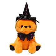 Gupgi Ghost Cat Plush Toy Halloween Black Cat Soft Stuffed Animal Cartoon Doll for Kids Party Favor Decoration