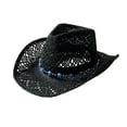 thumbnail image 1 of Gupgi Straw Cowgirl Hats Eyelets Heart Beaded Western Style Sombreros Vaqueros for Men Women, 1 of 3