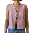 thumbnail image 1 of Gupgi Summer Women's Plaid Print Tank Tops Double Front Tie Closure V-Neck Sleeveless Gingham Vest, 1 of 7