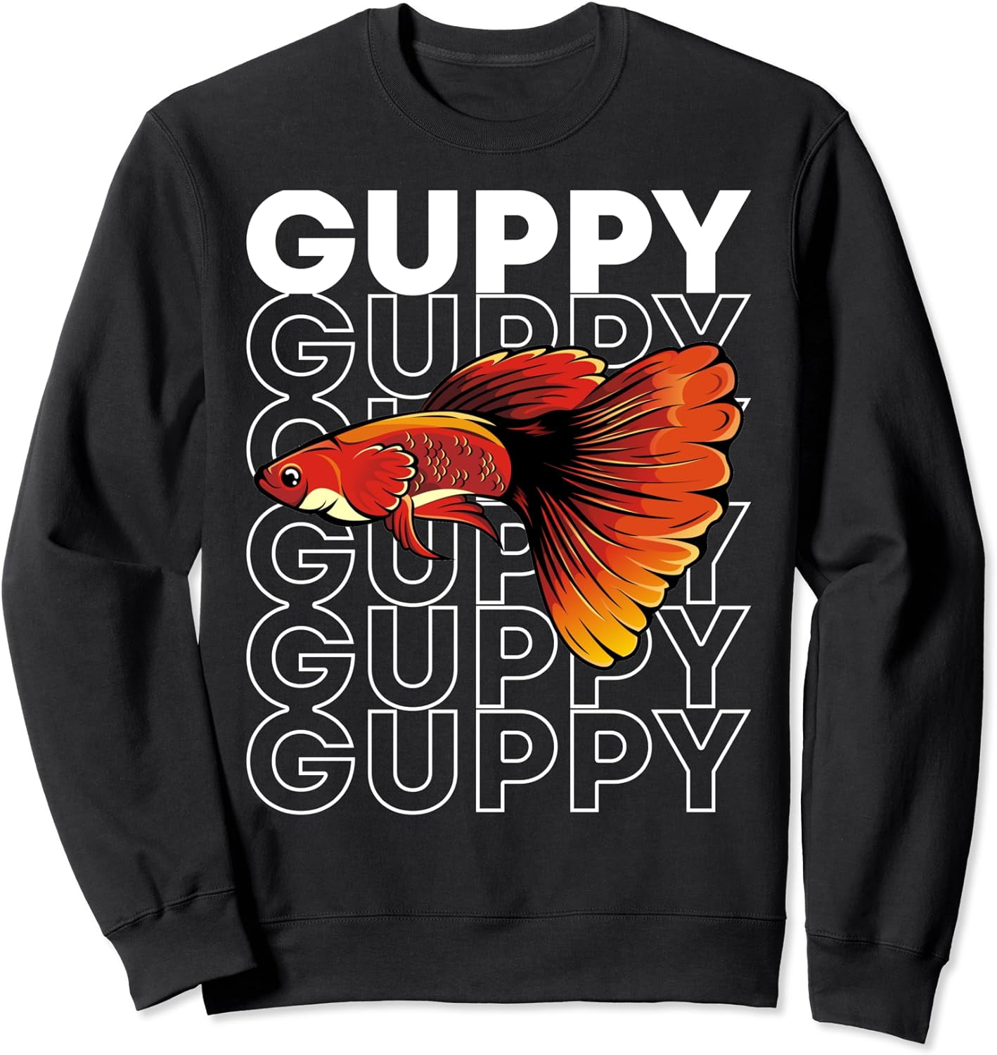 Guppy Fish 80's Style Tropical Fish Keeper Sweatshirt