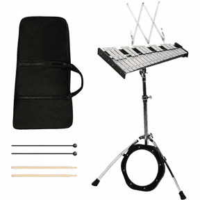 Guqiart 32-Note Glockenspiel Xylophone Kit with Adjustable Stand, Mallets, Practice Pad & Carrying Bag, Kids Beginner Percussion Musical Instrument