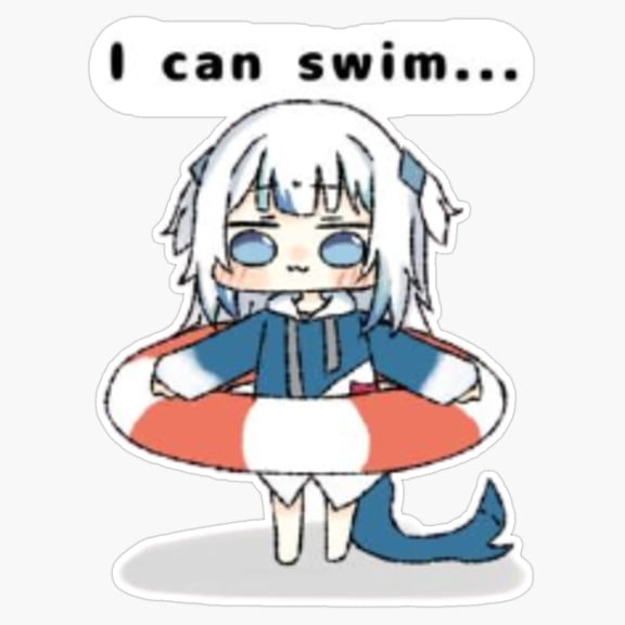 Gura Virtual YouTuber Anime Character Sarcastic Sticker