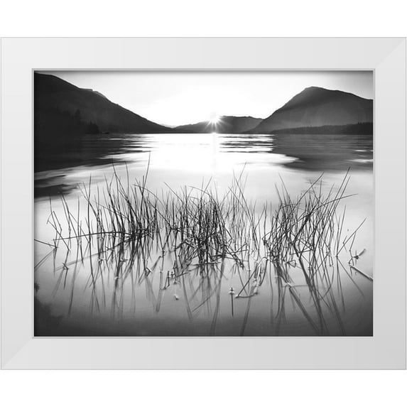 Gurche, Charles 24x20 White Modern Wood Framed Museum Art Print Titled - Whisper Lake