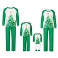 thumbnail image 1 of Gureui Family Matching Christmas Pajamas, Christmas Tree Print Long-Sleeved Round Neck Tops + Elastic Waist Trousers/Romper Sleepwear, 1 of 9