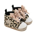 thumbnail image 1 of Gureui Infant Baby Girl Shoes Leopard / Star Ankle Bowknot Soft-Soled Non-Slip Footwear 0-12M, 1 of 7