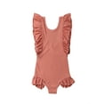 thumbnail image 1 of Gureui Kids Toddler Baby Girls One-piece Swimwear Swimsuit Solid Color Sleeveless Ruffle Backless Sweet Princess Bathing Suit, 1 of 8