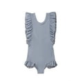 thumbnail image 1 of Gureui Kids Toddler Baby Girls One-piece Swimwear Swimsuit Solid Color Sleeveless Ruffle Backless Sweet Princess Bathing Suit, 1 of 8