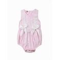 thumbnail image 1 of Gureui Newborn Baby Girl Sleeveless Jumpsuit Delicate Lace Flowers Bow Snap Closure Bodysuit Outfits, 1 of 5