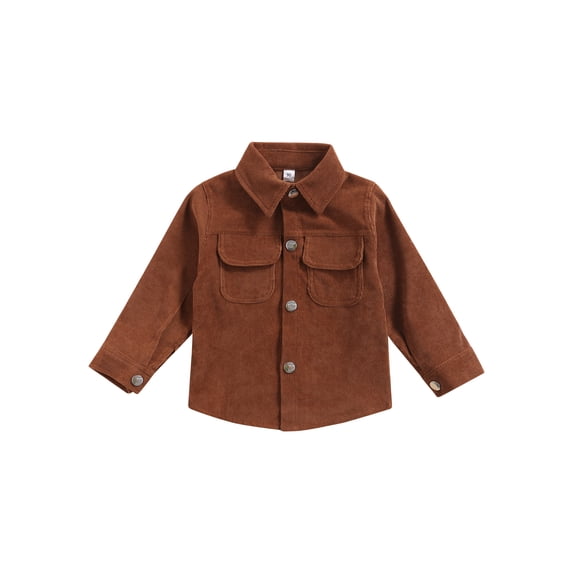 Gureui Toddler Baby Boys Girls Corduroy Jacket Kids Button Down Long Sleeve Shirt Fall Winter Coats Tops Outwear