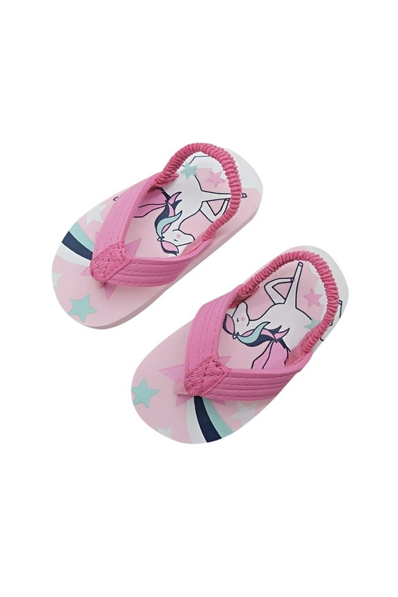 Toddler Infant Baby Boys Girls Flip Flops Shoes Little Kid Sandals with Back Strap Water Shoes for Beach and Pool