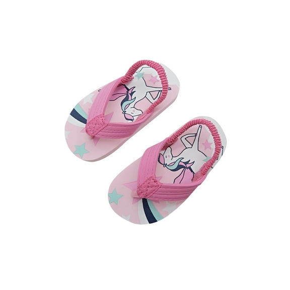 Gureui Toddler Infant Baby Boys Girls Flip Flops Shoes Little Kid Sandals with Back Strap Water Shoes for Beach and Pool
