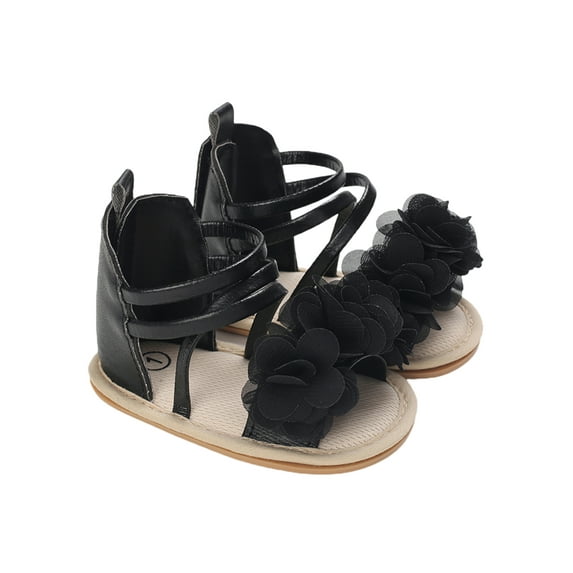 Gureui Toddler Infant Baby Girls Sandals, Casual Flower Patchwork Bandage Soft Sole Non-Slip Princess Flat Shoes