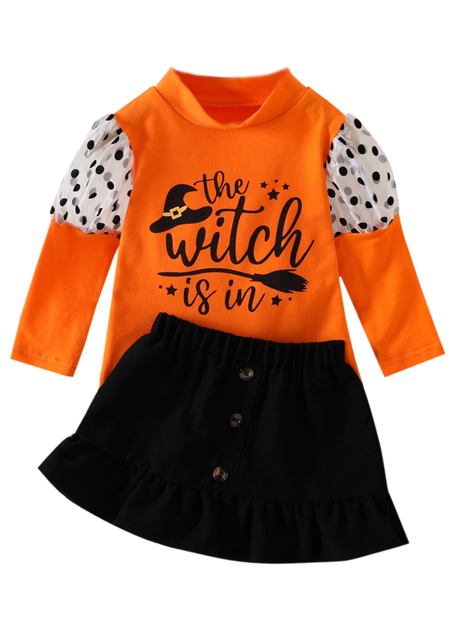 Gureui Toddler Kid Baby Girl Halloween Clothes Set, Casual Letter Print