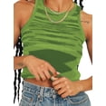 thumbnail image 1 of Gureui Women Basic Ribbed Knit Tie Dye Tank Top Crew Neck Sleeveless Crop Top Y2K Summer Camisole Vest Top, 1 of 7