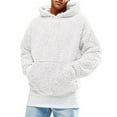 thumbnail image 1 of Gureui Women Men Fuzzy Sherpa Pullover Hoodie Plush Sweatshirts Long Sleeves Winter Thick Warm Polar Fleece Solid Color Lightweight Hooded Top with Pocket Outwear, 1 of 9