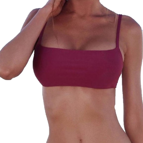 Gureui Women Unpadded Bikini Top Sexy Pure Color Swimwear Women Bathing Suit Women Swimming Top Monokini Crop Top New Only Top