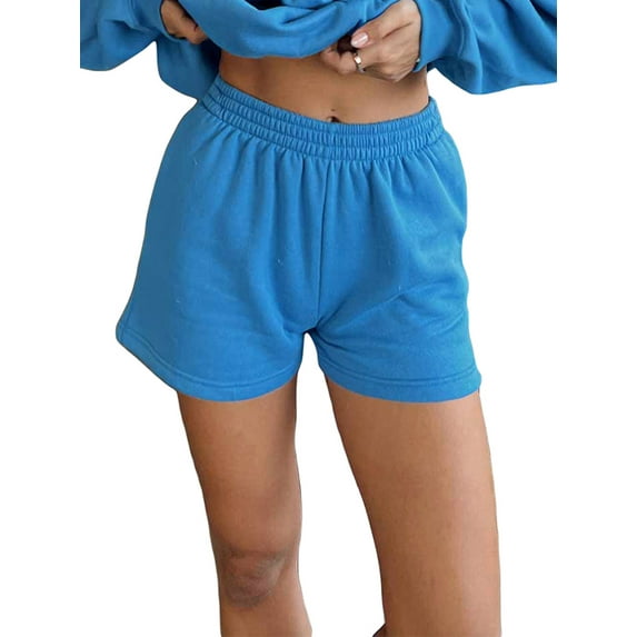 Gureui Women's Casual Clothes Set, Solid Color Loose Long Sleeve Round Neck Sweatshirt/Hooded Pullover/Elastic Waist Shorts/Long Pants