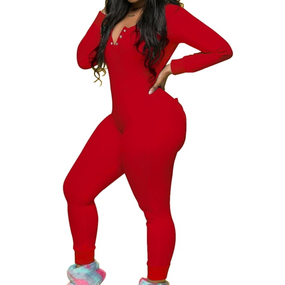 Gureui Women's Sexy High Waist Jumpsuit Pajamas Striped Long Sleeve Romper Bodycon One Piece Butt Flap Bodysuit Clubwear