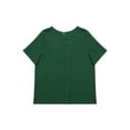 thumbnail image 1 of Gureui Women's Summer Autumn Blouse Tops, Casual Solid Color Round Collar Short Sleeve T-Shirt Pullover, 1 of 8