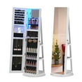 thumbnail image 1 of Gurexl 360° Rotating Jewelry Cabinet with Lights, 63" H Standing Jewelry Armoire Organizer with Mirror, Full Length Mirror with Jewelry Storage, Lockable Lagre Jewelry Organizer Stand for Wonen, 1 of 8