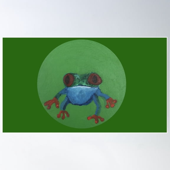 Gurgles La Frog Amazonian Tree Frog Poster Wall Art, Modern Wall Decor For Living Room Bedroom, 12x18 UNFRAMED