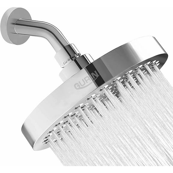 Gurin Shower Head High Rain, Luxury Showerhead with Chrome Plated Finish, Adjustable Angles, Anti-Clogging Nozzles (California GPM)