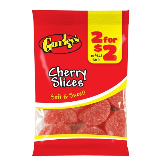 Gurley's Cherry Slices, Gummy Fruit Candy, Sweet and Chewy (Pack of 12)