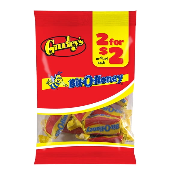Gurley's Chewy Honey Almond Nougat, Bit-O-Honey, Classic Candy Treat (Pack of 12)