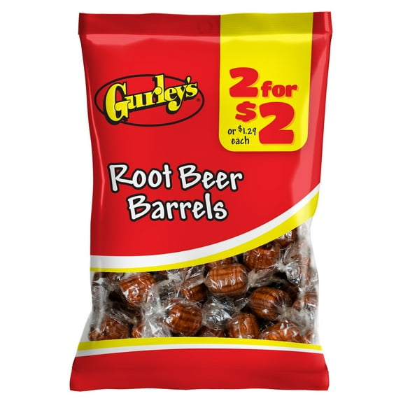 Gurley's Dad's Rootbeer Barrels, Authentic Draft Flavor Hard Candy (Pack of 12)