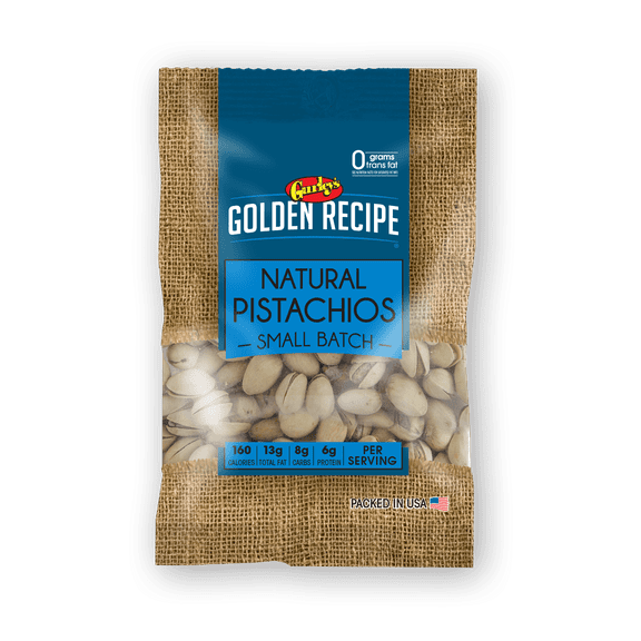 Gurley's Golden Recipe Natural Pistachios, Unsalted, 2.25 oz (Pack of 8)