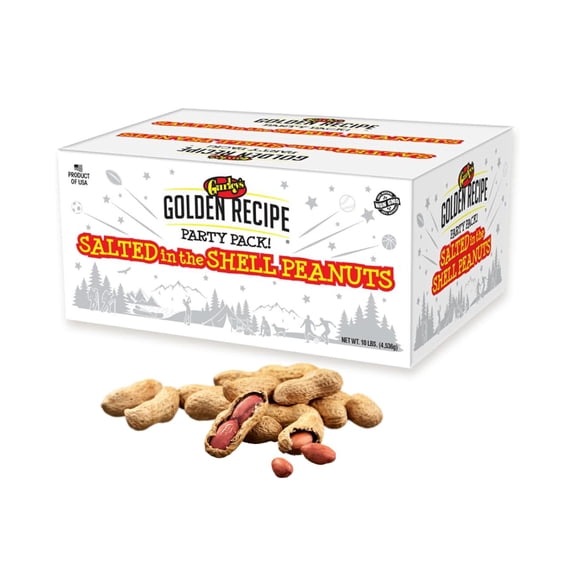 Gurley's Premium Peanuts In-Shell, Fire Roasted & Salted In Shell Peanut, Bulk Party Pack, 10 lb Box  Dry Roasted Peanuts Salty Snack for Events & Gatherings