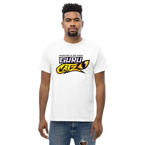 Guru Catz Logo Men's heavyweight tee (WHT)