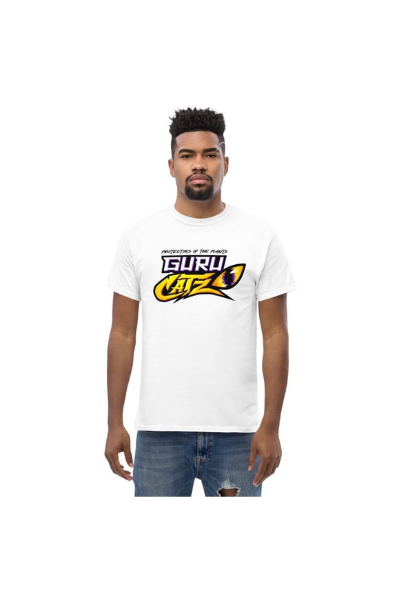 Guru Catz Logo Men's heavyweight tee (WHT)