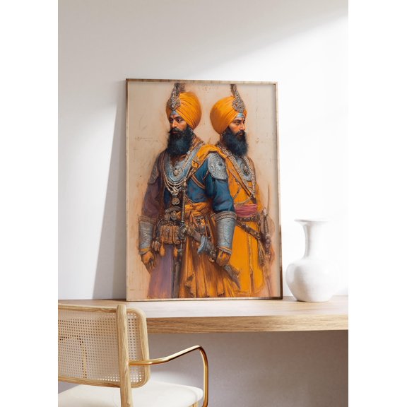 Guru Hargobind Warrior Print Indian Punjab Wall Art