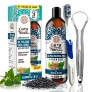 GuruNanda Advanced Formula Pulling Oil, Natural Teeth Whitening & Mouth Swish, 8 fl oz.