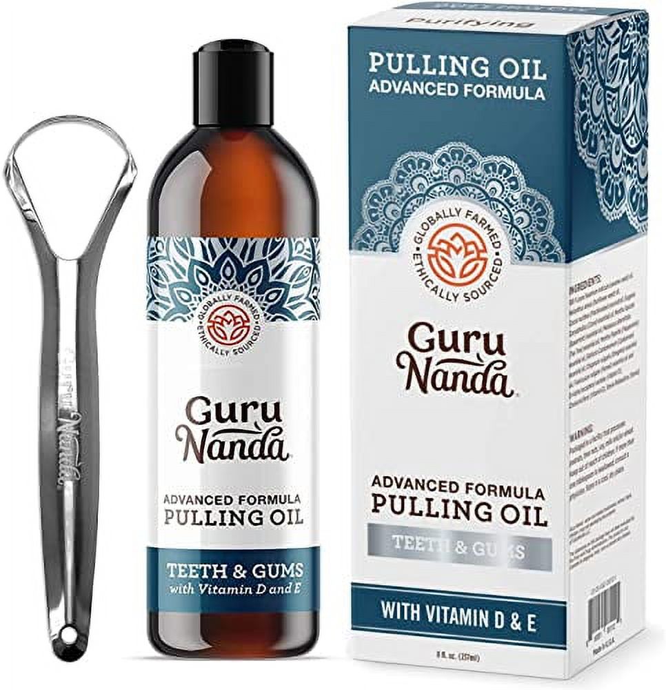GuruNanda Oil Pulling (Mickey D) with Coconut, Mint with Essential Oils & Vitamins D3,E, K2
