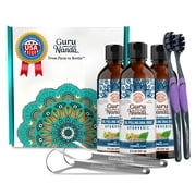 GuruNanda Advanced Formula Pulling Oil for Healthy Teeth & Gums with Vitamins D & E, 3 Pack
