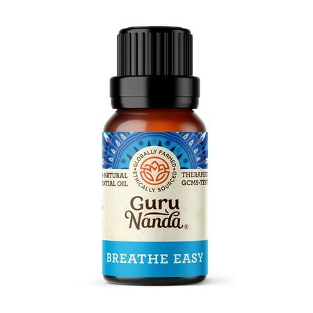 GuruNanda Breathe Easy Essential Oil Blend for Aromatherapy & Diffuser - 15mL