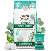 GuruNanda Breathe Shower Steamers- Vaporizing Eucalyptus Essential Oils Spa Aromatherapy - 10 count