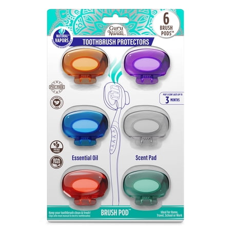 GuruNanda Brush Pod Toothbrush Protector Cover Cap- Various Colors - 6 Count price history and forecast - GuruNanda