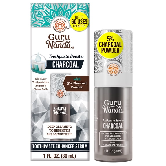 GuruNanda Charcoal Toothpaste Booster Serum - Unflavored - 1 fl oz