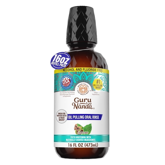 GuruNanda Cocomint Oil Pulling with Essential Oils and Vitamins - 16 oz