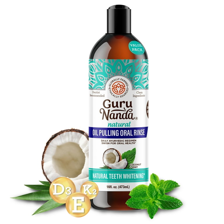 Guru Nanda Natural Whitening Pulling Oil - Coconut + Mint - Shop Mouthwash  at H-E-B