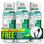 GuruNanda Dual Barrel Breath Harmonizer Mouthwash  - Alcohol & Fluoride Free with Sodium Chlorite & Essential Oils - Wild Mint Flavor, 3 Pack
