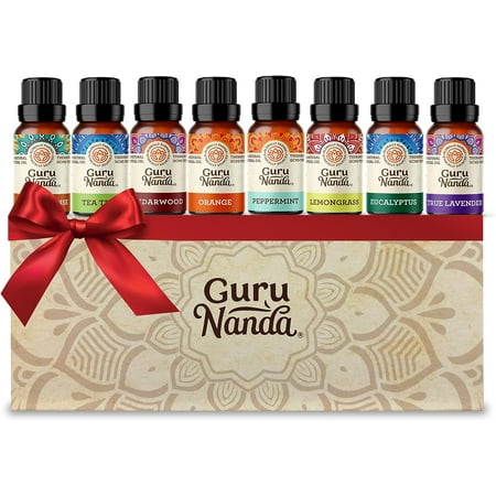 GuruNanda Essential Oils - Pure & Natural  for Aromatherapy and Diffuser - 15 ml x 8 Bottles